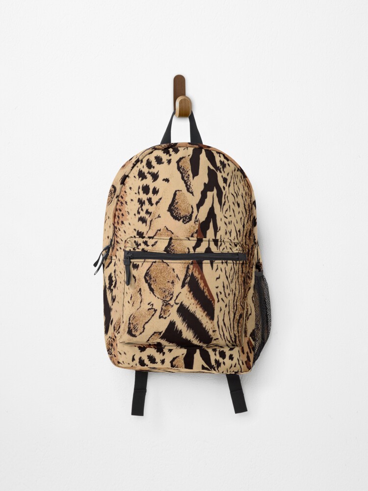 Tan and Brown Leopard Backpack Leopard Print Ladies Backpack: Lightweight Travel Tote - Etsy main image 3