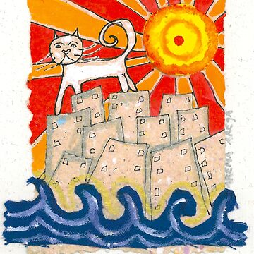 Artwork thumbnail, Gato en la ciudad by Arema Arega