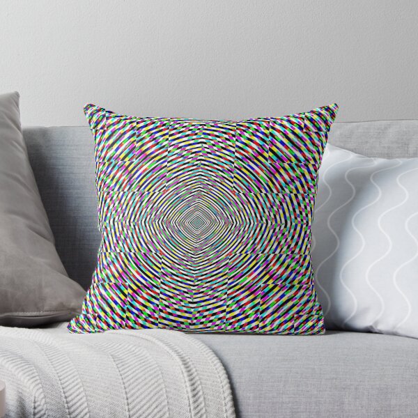 Visual arts, Optical illusion, Concentric Circles, Geometric Art, - концентрические круги Throw Pillow