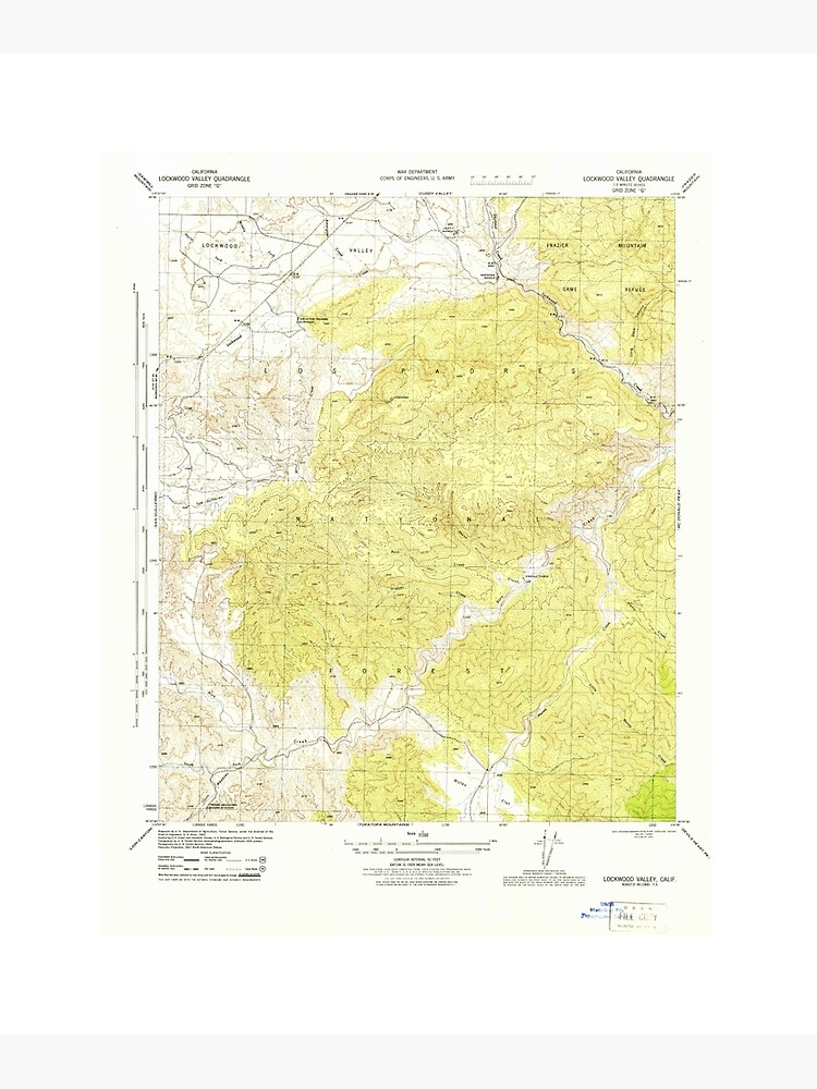 "Lockwood Valley, CA from 1944 Vintage Map High Quality" Poster for Sale by vintagemapmelt