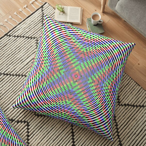 Visual arts, Optical illusion, Concentric Circles, Geometric Art, - концентрические круги Floor Pillow
