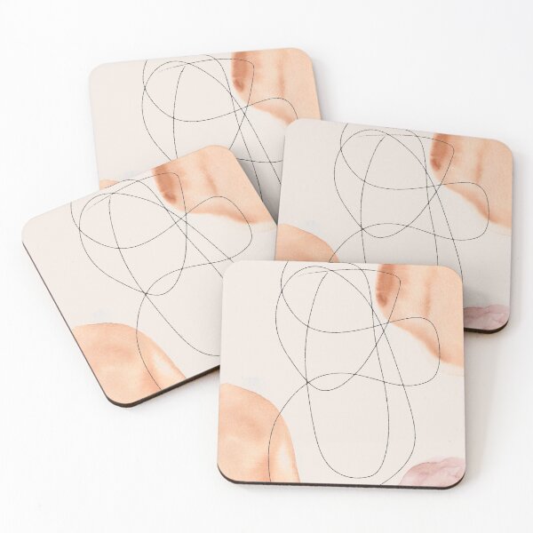 Item preview, Single Line Art with Watercolor Shapes designed and sold by PandaAvenue.
