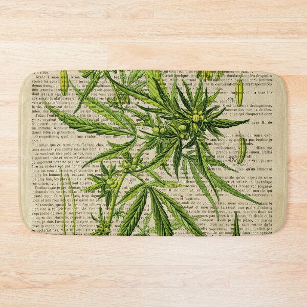 Item preview, Botanical print, on old book page - cannabis designed and sold by Art by Lilia.