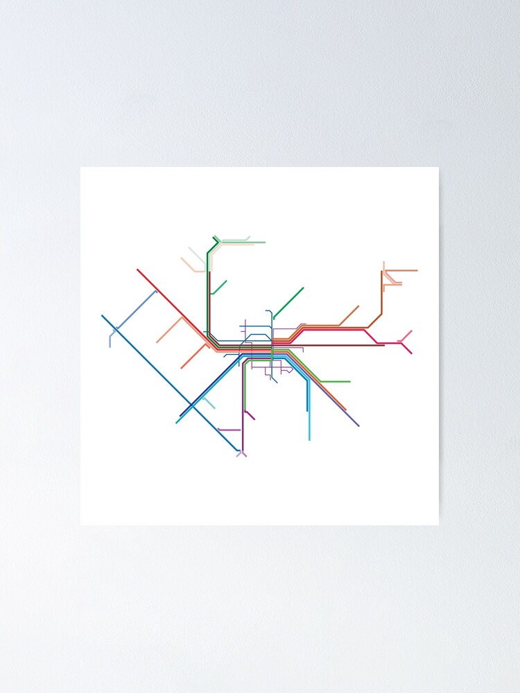 Alternate view of Nuremberg Rail Map Poster