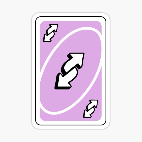 Pastel Purple Uno Reverse Card Sticker for Sale by PeacePlanet