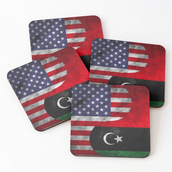 Item preview, USA and Libya Dual Flag Yin Yang Combination designed and sold by ockshirts.