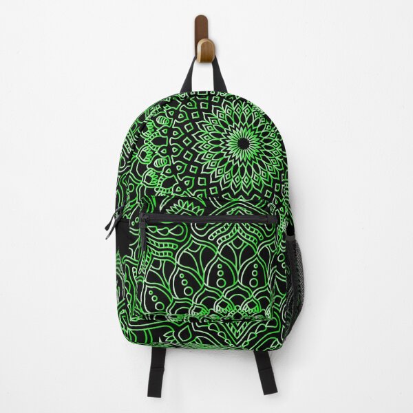 Item preview, Emerald Green Floral Mandala on Black designed and sold by Neon-Wolf.