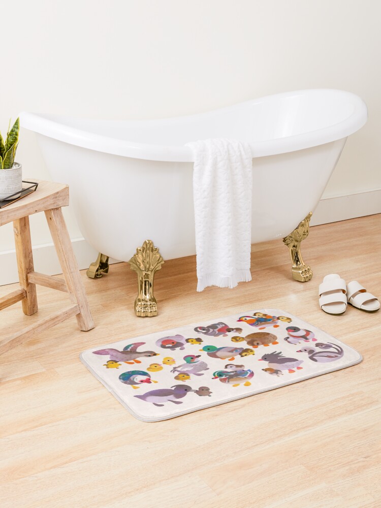 Thumbnail 2 of 6, Bath Mat, Duck and Duckling designed and sold by pikaole.