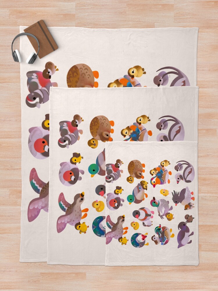 Alternate view of Duck and Duckling Throw Blanket