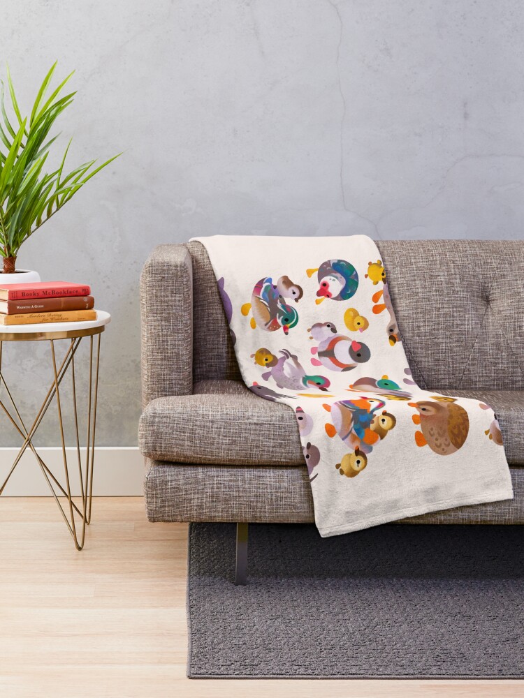 Alternate view of Duck and Duckling Throw Blanket