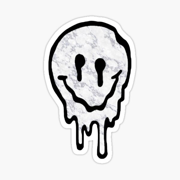 Dripping Smiley Face Stickers Redbubble