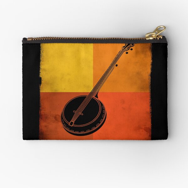 Retro Vintage Banjo Instrument Zipper Pouch