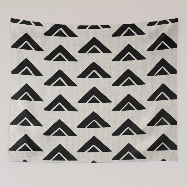 Item preview, Mudcloth Black Triangles in White designed and sold by Eva Camacho-Sanchez.