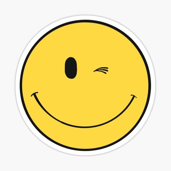 Smiley Wink Stickers Redbubble - 𝐎𝐑𝐈𝐆𝐈𝐍𝐀𝐋 p wink tongue out face emoji roblox