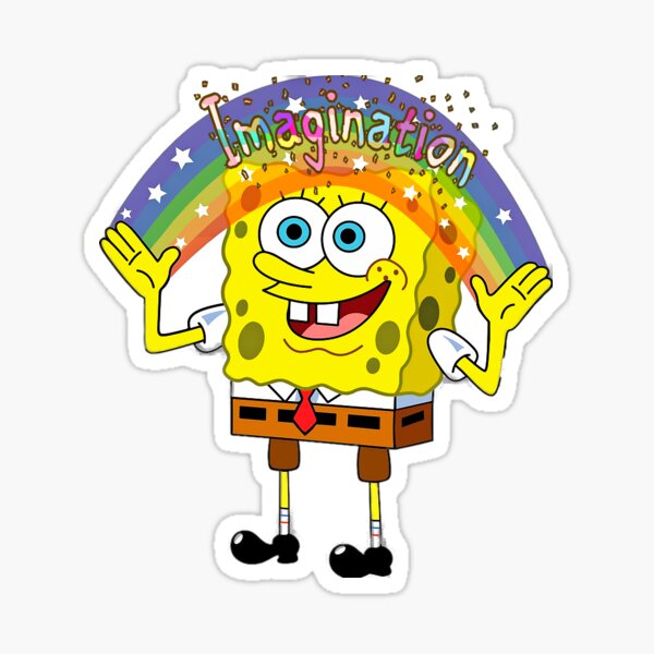 Spongebob Rainbow Humor Skateboard Laptop Guitar Decal Sticker 