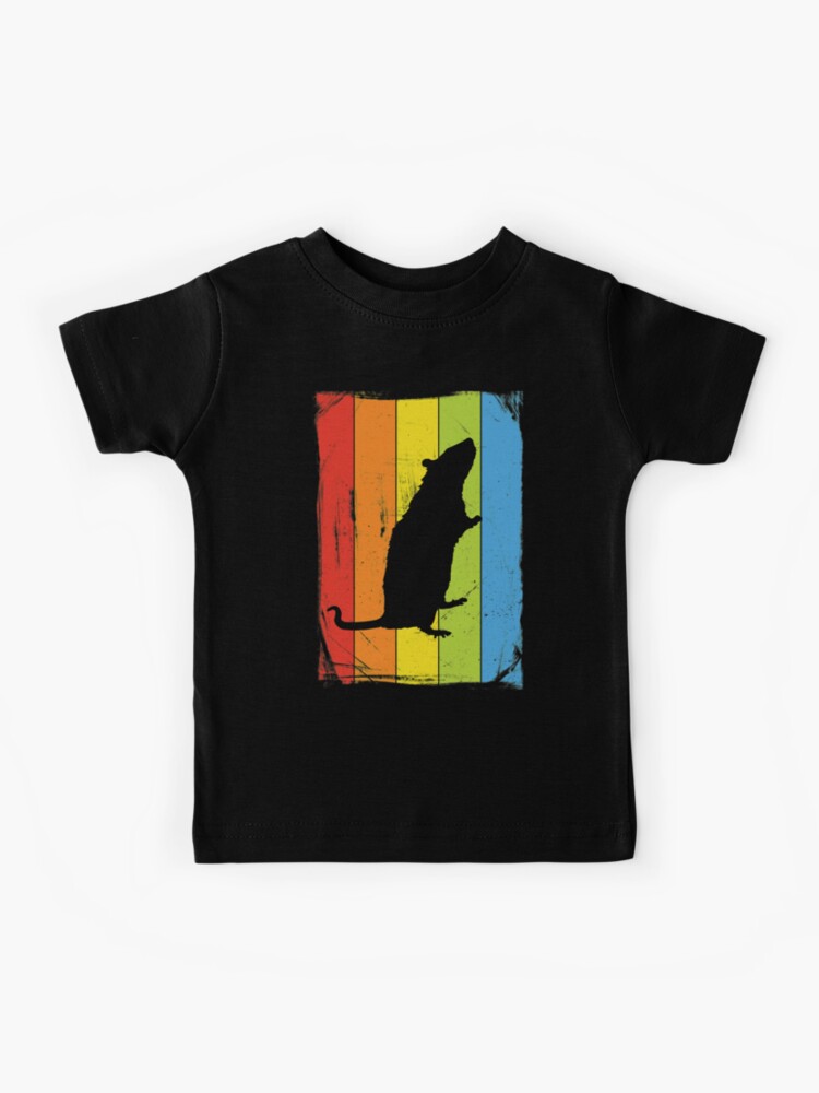 Rainbow Rat T-Shirt Distressed Style Colorful Animal Design Rainbow Rat T-Shirt Distressed Style Colorful Animal Design