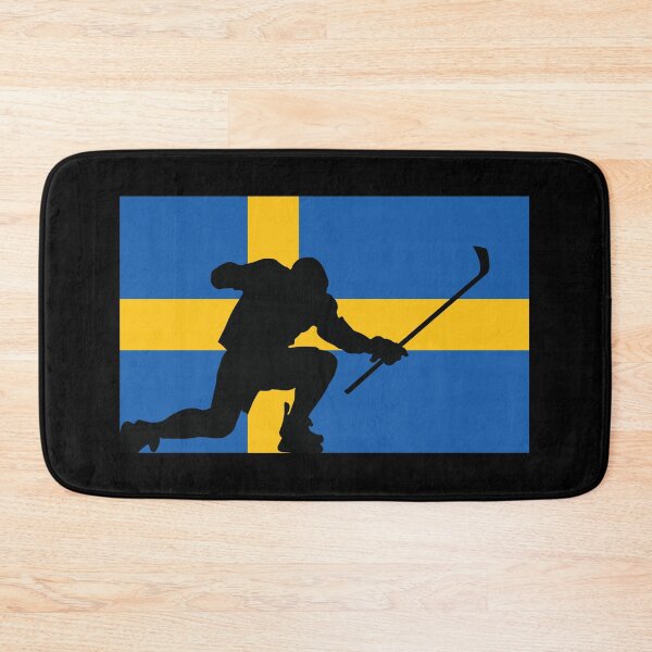 Aperçu de l'œuvre Célébration des buts de la silhouette du hockey sur glace en Suède créée et vendue par CanvasTee.