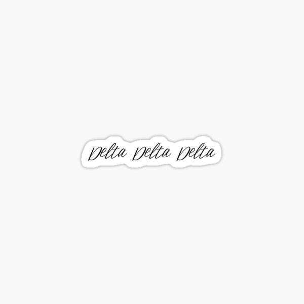 Delta Delta Delta black cursive Sticker