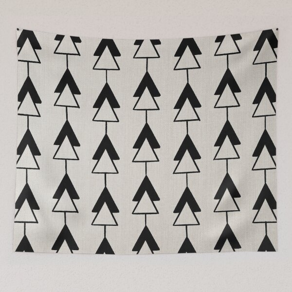 Artikelvorschau, Mudcloth Black Triangles in Weiß entworfen und verkauft von Eva Camacho-Sanchez.