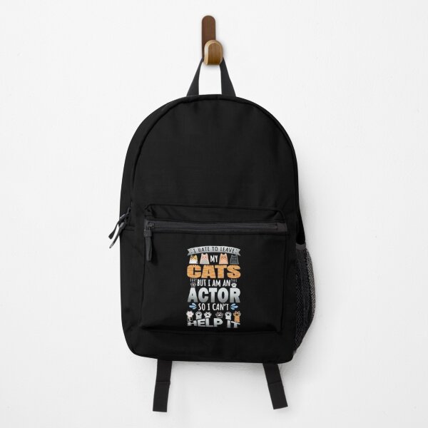 Actor Cat Lover Can't Help It Quote Design Backpack