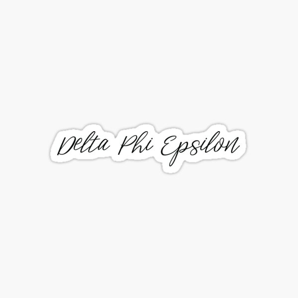 Delta Phi Epsilon black cursive Sticker