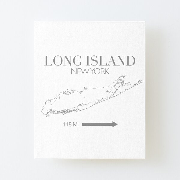 Long Island Map Canvas Mounted Print