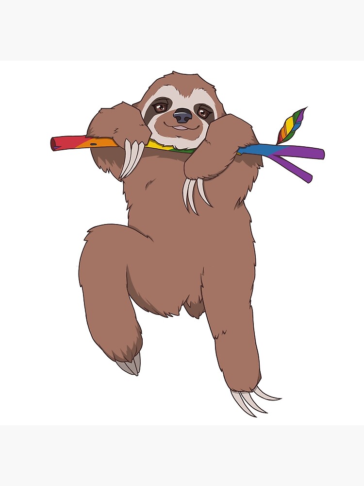 Gay Pride Sloth Poster For Sale By Saltuurn Redbubble