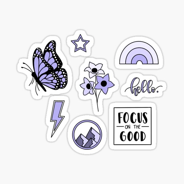 Purple Aesthetic Sticker Pack Sticker for Sale by ashleysteinerr