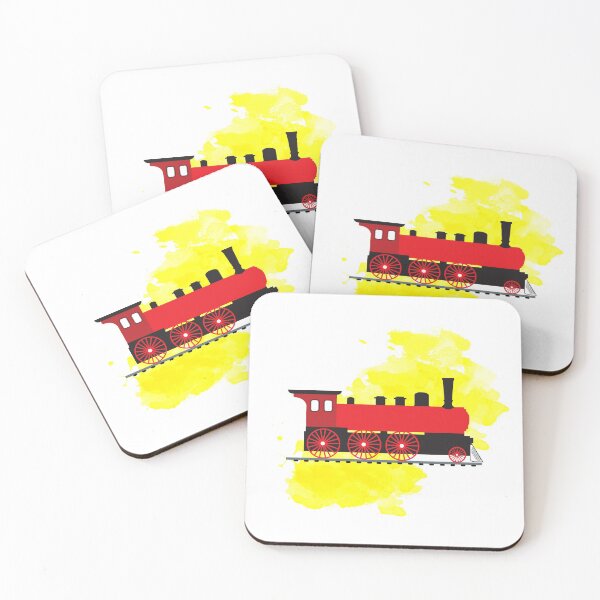 Item preview, Steam Train with Watercolor Background Design designed and sold by idovedesign.