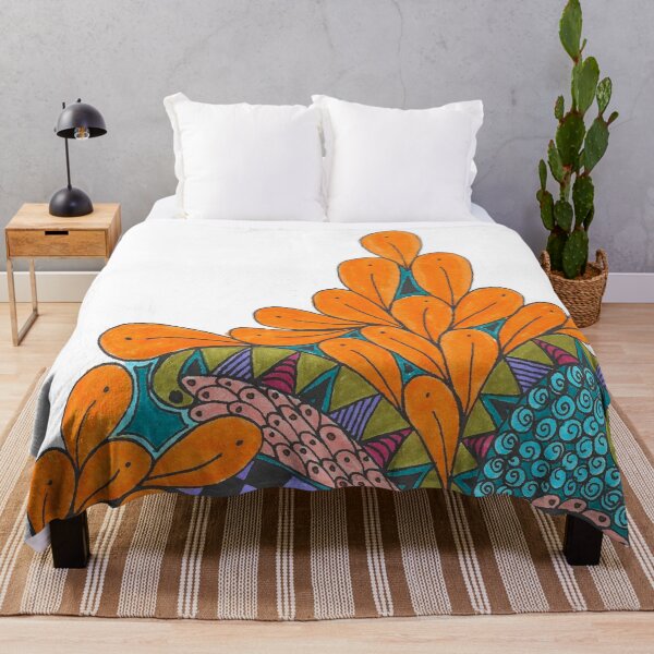 Item preview, Bright Floral Doodle with Geometric Shapes designed and sold by CrystalRaen.