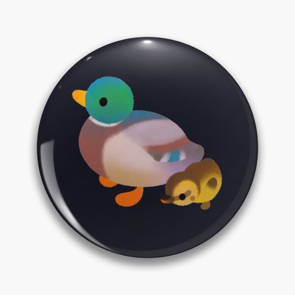 Duck and Duckling - dark Pin