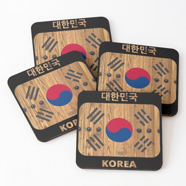 Item preview, Korean flag with traditional wooden door theme designed and sold by K-LetterCo.