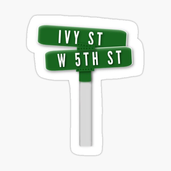 Chico State Fifth and Ivy Street Signs Sticker