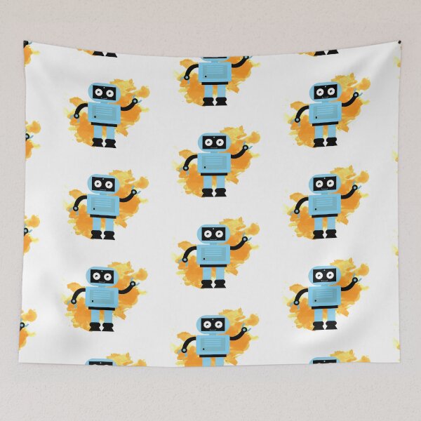 Item preview, Robot with Watercolor Background Design designed and sold by idovedesign.