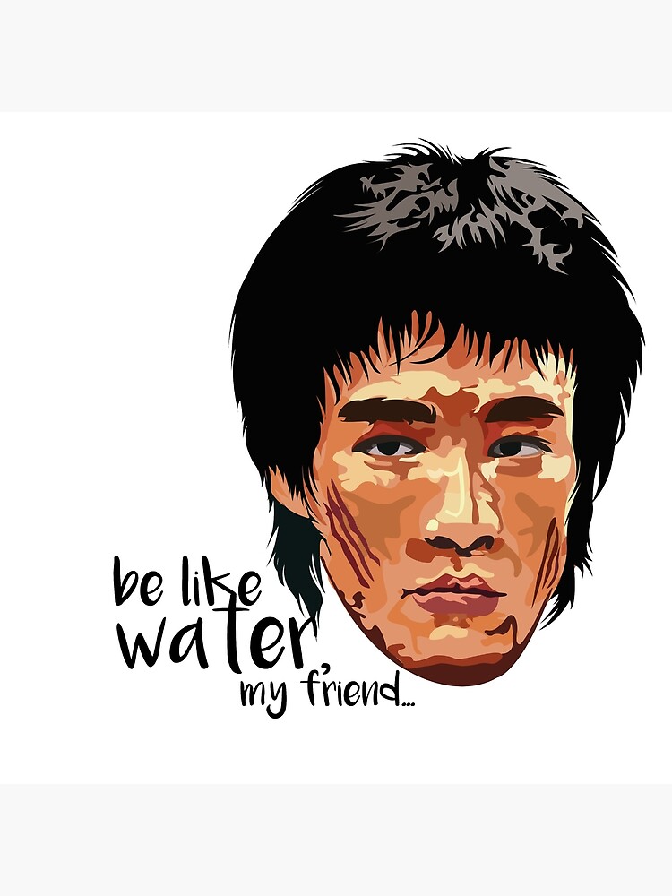 Bruce Lee Vector Be Like Water Art Board Print By Bubblyer Redbubble