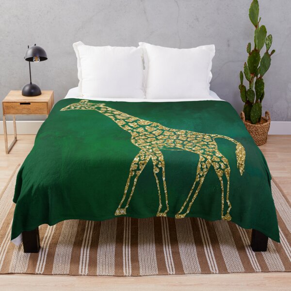 Aperçu de l'œuvre Girafe dorée sur vert créée et vendue par Elisabeth Lucas.