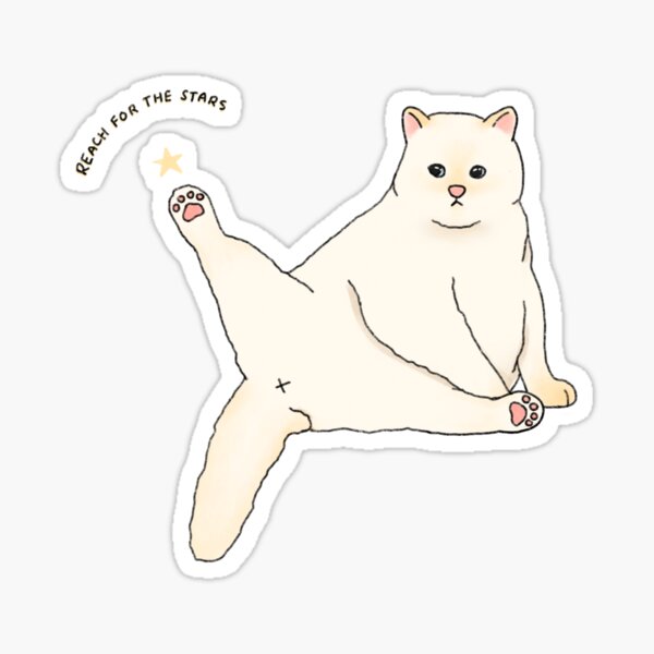 Leg Up Reach for the Stars Cat Sticker