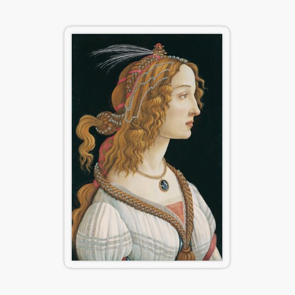 Portrait of a Young Woman (Botticelli, Frankfurt) Transparent Sticker