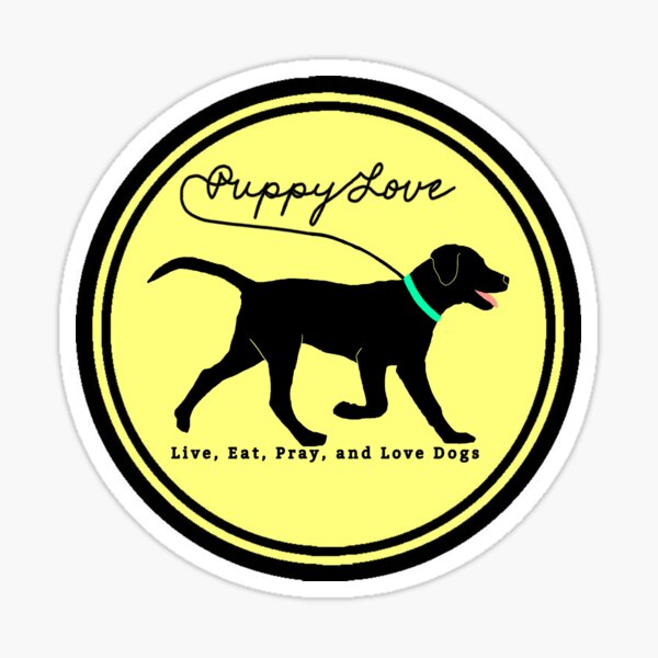 puppy love dog walking Sticker