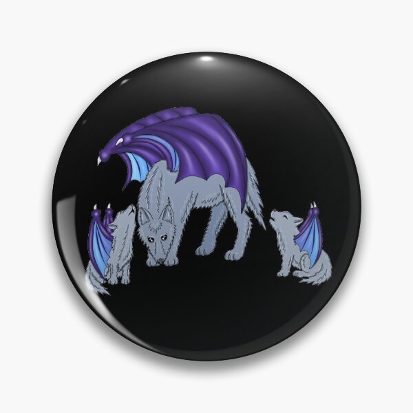 Item preview, Wolf and cubs with wings designed and sold by Melanie Jeyakkumar.