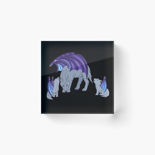 Item preview, Wolf and cubs with wings designed and sold by Melanie Jeyakkumar.