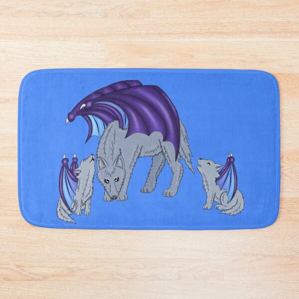 Item preview, Wolf and cubs with wings designed and sold by Melanie Jeyakkumar.