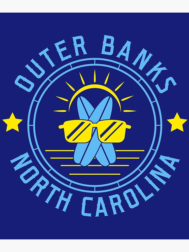 Outer Banks North Carolina Wall Map Color Cast Style vrogue.co
