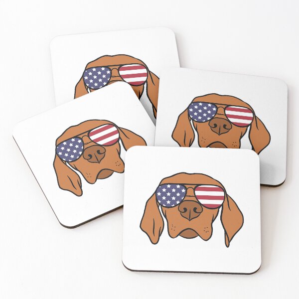 Item preview, Vizsla Dog with American Flag Sunglasses designed and sold by EstelleStar.