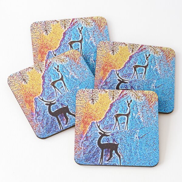 Item preview, A pair of beautiful deer in the winter mountains designed and sold by helenkaiy.