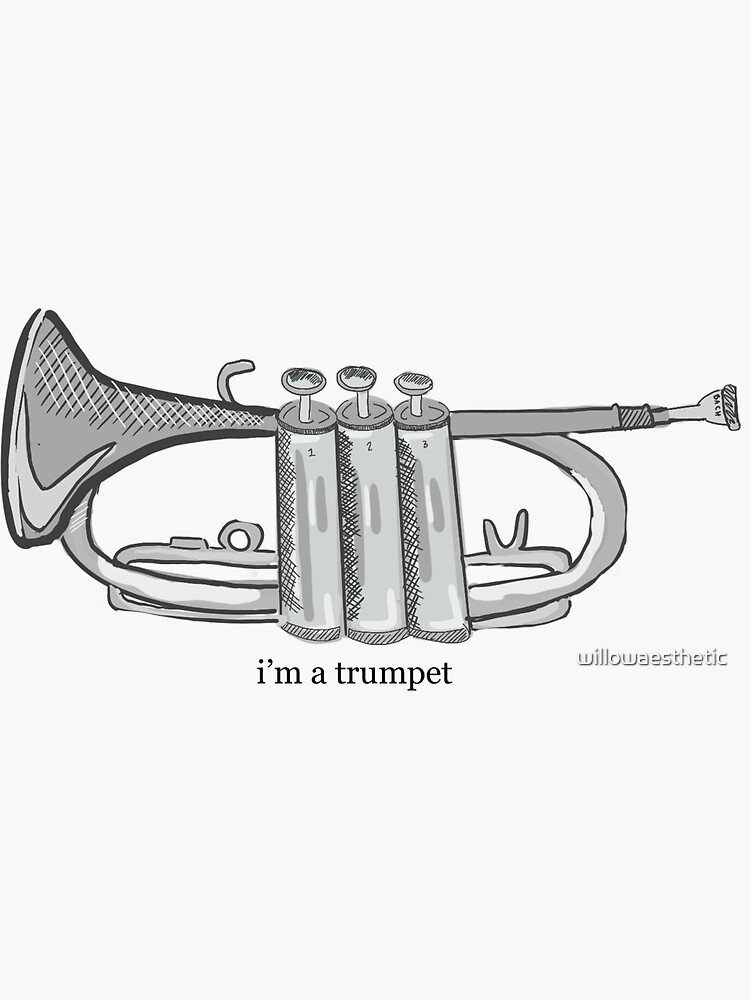 "Trumpet meme " Sticker by willowaesthetic Redbubble