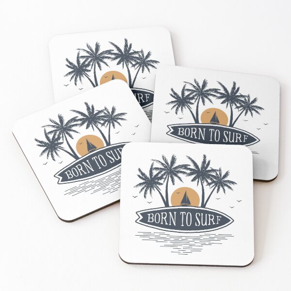 Item preview, Sunset On Beach. Born To Surf. Motivational Quote. Double Exposure Style designed and sold by Sloth Astronaut.