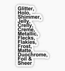 Nail Polish Finishes. Sticker