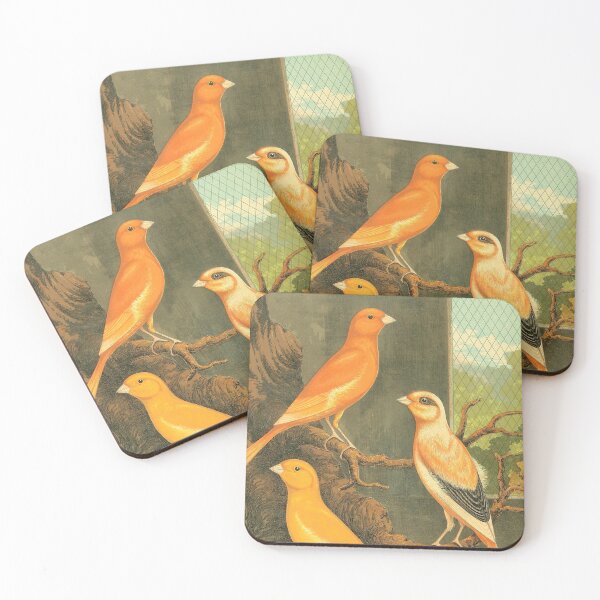 Item preview, Norwich Canaries Cage Birds Old Antique Painting designed and sold by halleinstyle.