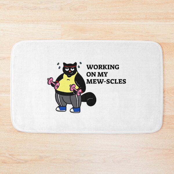 Item preview, Working on My Muscles Cat designed and sold by Bitycat.
